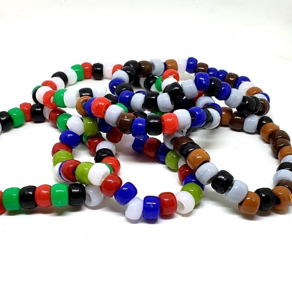 BUNDLE! Rave Kandi Single Beaded Bracelets in Neutral Colors for him, fo…